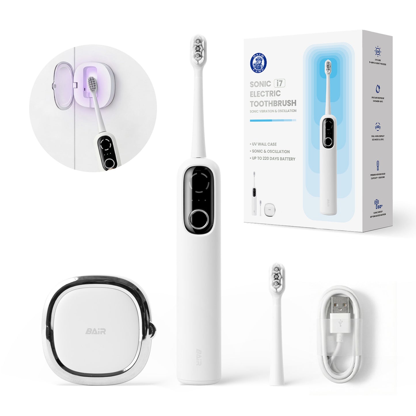 i7 Sonic Vibration & Oscillation Electric Toothbrush