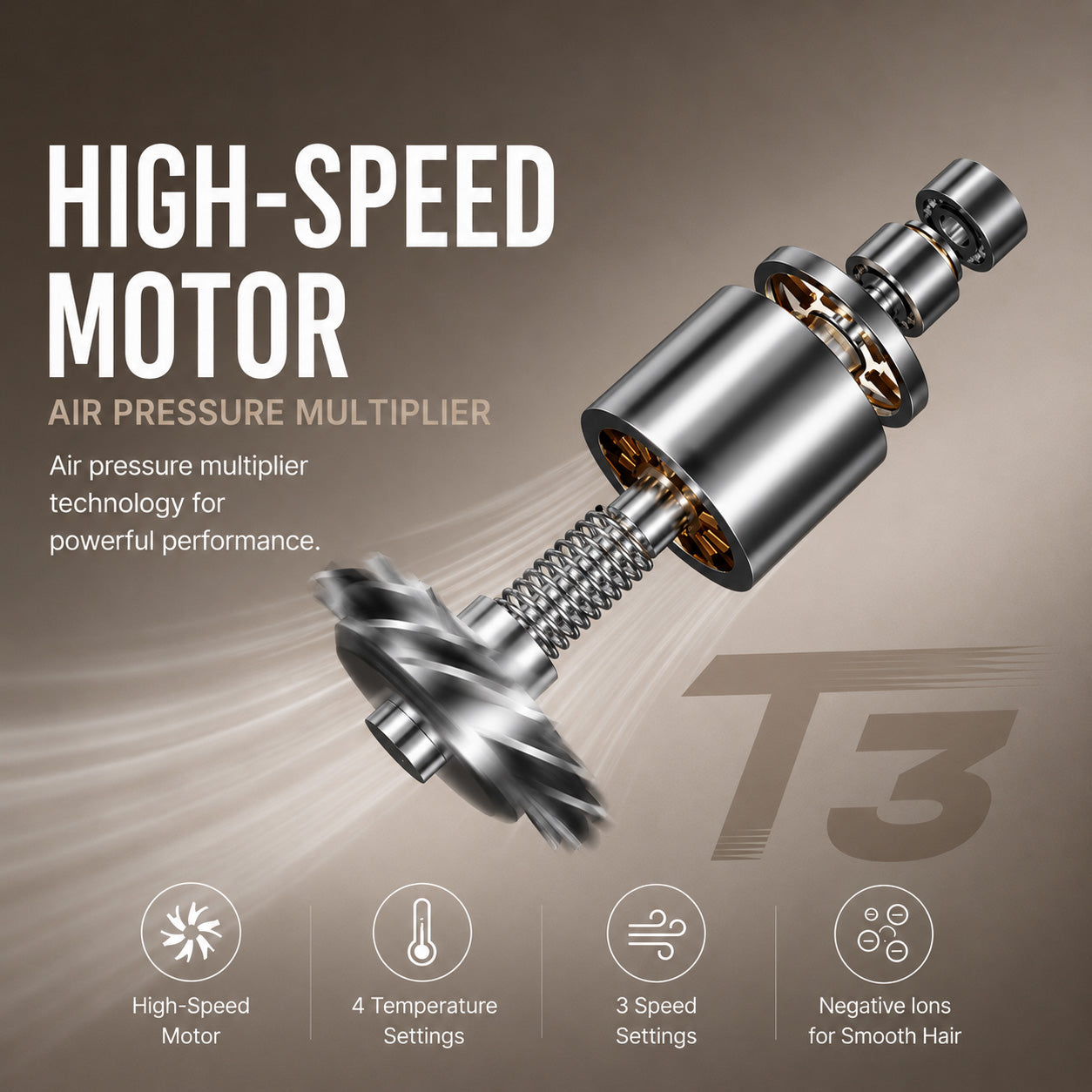T3 High-Speed Ionic Hair Dryer
